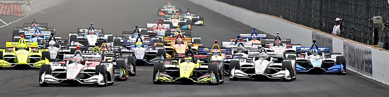 indy cars racing to through the start line Albany