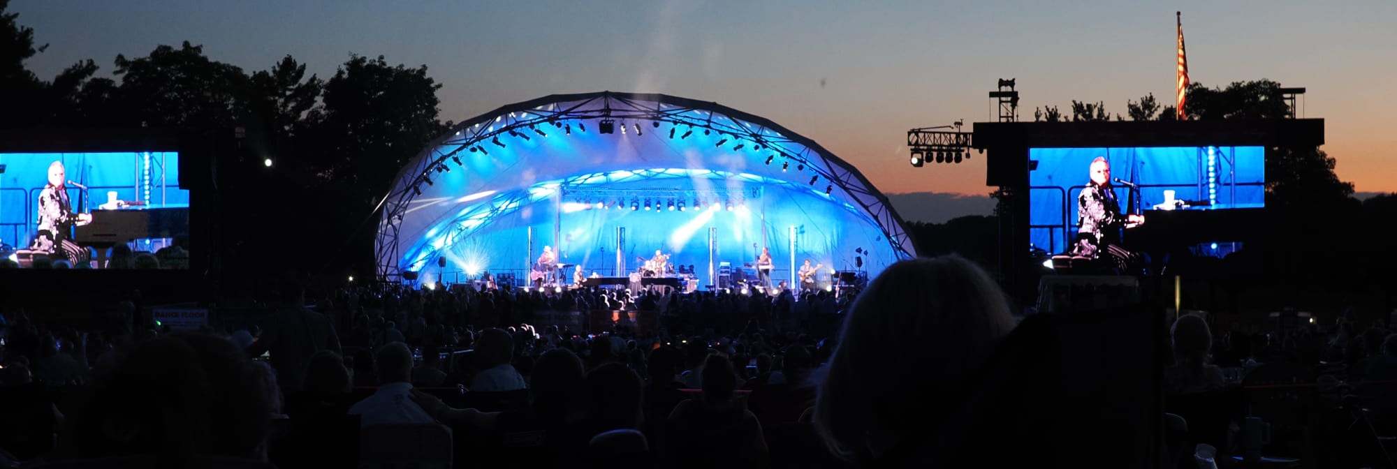 outdoor concert venue at sunset Albany